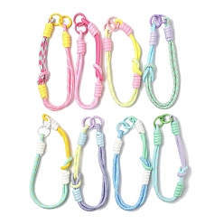 (52) Непрозрачная лаванда Нейлона украшения подвесной шнур, с литыми пружинными кольцами, для украшения сумки, разноцветные, 360 мм
