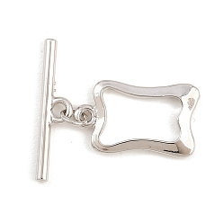 Rectangle Латуни Переключить застежками, без кадмия и без свинца, долговечный, платина, прямоугольные, 5~19x11.5~22x2 мм, отверстие : 1.6~2 мм