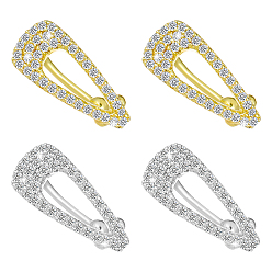 (52) Непрозрачная лаванда 4 шт. 2 цветные латунные серьги-клипсы с микропаве из прозрачных кубических цирконий, разноцветные, 14 мм, 2 шт / цвет