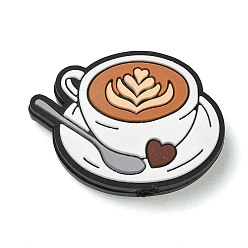 Camel Coffee Theme Silicone Beads, Focal Beads, Coffee with Latte Art, Camel, 23x30.5x8.5mm, Hole: 2mm