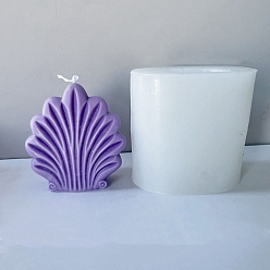 White Food Grade DIY Silicone Candle Molds, for Candle Making, Shell, White, 9.7x6x9.8cm