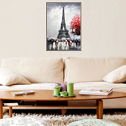 Mixed Color DIY Diamond Painting Kits For Kids, with Diamond Painting Cloth, Resin Rhinestones, Diamond Sticky Pen, Tray Plate and Glue Clay, Eiffel Tower, Mixed Color, 39.7x31cm