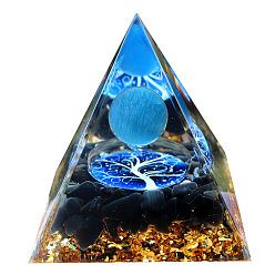 Кошачий Глаз Генераторы энергии смолы оргонитовой пирамиды, Чипы «кошачий глаз» Рейки внутри для украшения стола в домашнем офисе, 50 мм