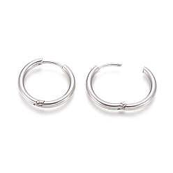 Stainless Steel Color 304 Stainless Steel Huggie Hoop Earrings, Hypoallergenic Earrings, with 316 Surgical Stainless Steel Pin, Stainless Steel Color, 10 Gauge, 21x2.5mm, Pin: 1mm, Inner Diameter: 16mm