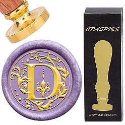 Letter D Латунные восковые печати с деревянной ручкой, для diy scrapbooking, Буква D, 25 мм