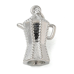 Платина Стойки обшивки латунные подвески, долговечный, без свинца и без кадмия, чары для чайника, с целью перехода в кольце, платина, 18x11.5x7.5 мм, отверстие : 3 мм