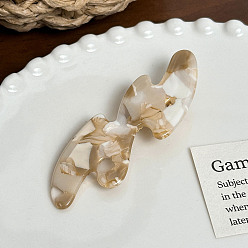 Цвет Древесины Заколки из кожи аллигатора из ацетата целлюлозы (смола), волна, деревесиные, 76x28x15 мм