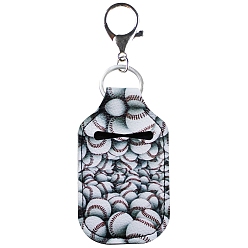 Черный Брелки из искусственной кожи, Сплав с застежками, прямоугольные, бейсбол, чёрные, 10.2x6.5 см