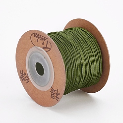 Dark Olive Green Nylon Cords, String Threads Cords, Dark Olive Green, 1mm, about 54.68~59.05 yards(50~54mm)/roll