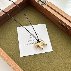 Лошадь Женские ожерелья с подвеской из латуни, регулируемые, из черного вощеного шнура, лошадь, 28.35 дюйм (72 см)