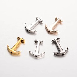 (52) Непрозрачная лаванда Шарики сплава якорные, разноцветные, 17x14x3 мм, отверстие : 1.5 мм