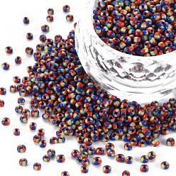 Colorful 12/0 Glass Seed Beads, Opaque Colours Seep, Colorful, 2mm, hole: 0.8mm