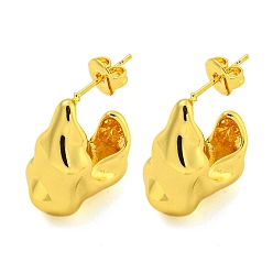 Настоящее золото 18K 304 серьги нержавеющей стали, реальный 18 k позолоченный, 17.5x8 мм