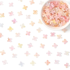 Разноцветный 50g металлические колпачки из акрилового бисера с ажурной резьбой, цветок, красочный, 11.5x11.5x3 мм, отверстие : 1.5 мм