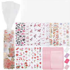 Couleur Mélangete Kit de fabrication de porte-clés de bricolage, y compris les porte-clés fendus en fer, signets en acrylique, autocollants d'image en plastique, 304 Anneaux en acier inoxydable, Ruban polyester, sacs en plastique refermables yin-yang, couleur mixte, 120x32x1mm, trou: 10.5x4 mm.