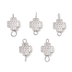 Платина Подвески-перемычки из сплава, с 304 двойными петлями из нержавеющей стали, цвет нержавеющей стали, платина, 14x8x3~3.5 мм, отверстия : 1.6 mm и 2.5 мм