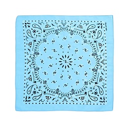 Небесно-голубой Повязки на голову из полиэстера с узором мандалы, шарф бандана, гетры шеи, бесшовные головные уборы, для бега на свежем воздухе, голубой, 530x530 мм