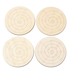 Другие Сакральная геометрия деревянная сетка, Кристаллические решетки и подставки под алтарь с лазерной гравировкой, круглые, вихревые, 100x2.5 мм