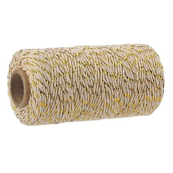 Weizen Zweifarbige Baumwollfäden, Makramee-Schnur, dekorative Schnurfäden, für DIY, Geschenkverpackung und Schmuckherstellung, Weizen, 2 mm, ca. 109.36 Yards (100 m)/Rolle