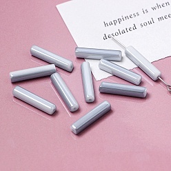 Светлый Стально-синий Гальванические стеклянные бусины, граненые, прямоугольные, светло-стальной синий, 19.5~20x4x4 мм, отверстие : 1 мм