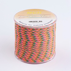 Coral Braided Nylon Cord, Macrame Woven Rope, for Jewelry Making String Knitting Craft, Coral, 3mm, about 10yards/roll