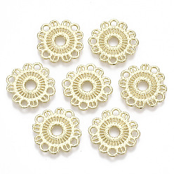 Light Gold Rack Plating Alloy Filigree Joiners Links, Cadmium Free & Lead Free, Flower, Light Gold, 23x23x1.5mm, Hole: 2.5mm