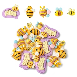 (52) Непрозрачная лаванда 20 шт. 5 стили непрозрачной смолы декодируют кабошоны, Пчелы, разнообразные, разноцветные, 7~23x8.5~29x3~6 мм, 4 шт / стиль
