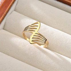 Fan 304 открытые кольца манжеты из нержавеющей стали, золотые, вентилятор, размер США 7 (17.3 мм)