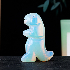 Опал Резные фигурки динозавров из опалита, Украшения из камня с энергией Рейки, 35x55 мм