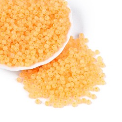 Оранжевый 6/0 прозрачный внутри цветной стеклянный бисер, рондель, круглое отверстие, оранжевые, 4x3 мм, отверстие : 1.2~1.5 мм, Около 6080 шт / фунт