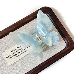 Светло-Голубой Заколки-когти из ацетата целлюлозы в форме бабочки, аксессуары для волос для женщин и девочек, Небесно-голубой, 65x30x20 мм