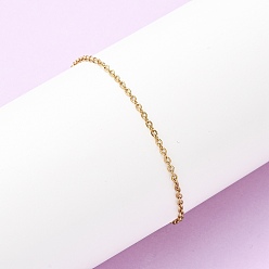 Золотой 304 трос из нержавеющей стали цепи браслеты, золотые, 7-1/8 дюйм (18 см)