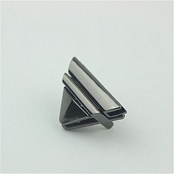 Черный Цвет Металла Застежки для кошелька с поворотным замком из цинкового сплава, треугольные, аксессуары для кошелька diy bag, металлический черный , 3.2x4.6 см