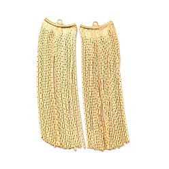 Настоящее золото 18K Латунь кисточкой большие кулоны, долговечный, без никеля , реальный 18 k позолоченный, 49.5x13.5x1 мм, отверстие : 1.2 мм