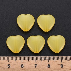 Gold Transparent Acrylic Beads, Dyed, Heart, Gold, 13.5x14x6mm, Hole: 1.5mm, about 775pcs/500g