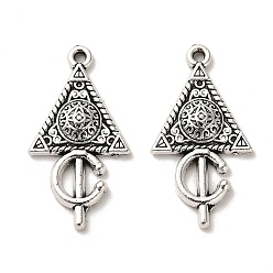 Antique Silver Tibetan Style Alloy Pendants, Cadmium Free & Lead Free, Triangle, Antique Silver, 25x13x3mm, Hole: 1.2mm, about 847pcs/1000g