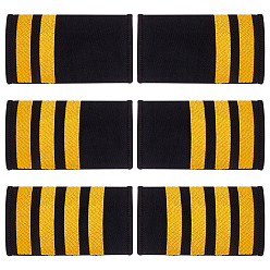 Золотистый 3 пары 3 стили прямоугольные полиэстеровые пилотские погоны, пришиваем значки на плечи из фетровой ткани, золотые, 90~92x49~50x2~2.5 мм, 1 пара / стиль