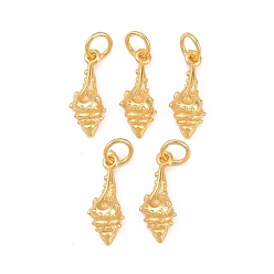 Золотой 925 подвески в форме ракушки из стерлингового серебра, с печатью 925, золотые, 12x5x2.5 мм, Перейти кольцо: 3.8x0.7 мм, 2.6 мм внутренним диаметром