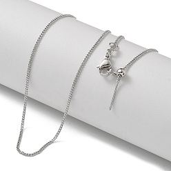 Платина Латунь скручены ожерелья цепи, регулируемые слайдерные ожерелья для женщин, платина, 17.60 дюйм (44.7 см)