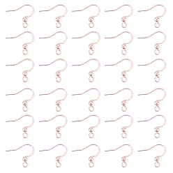 Розовое Золото 316 хирургические крючки для серег из нержавеющей стали, провод уха, с горизонтальной петлей, розовое золото , 16x16~19.5x3 мм, отверстие : 2 мм, 21 датчик, штифты : 0.7 мм