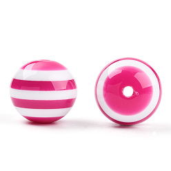 Темно-Розовый Бисер полосы cmолой, круглые, темно-розовыми, 20x18 мм, отверстие : 3 мм