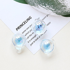 Темно-Голубой Стекло подвеска, круглый шар прелести, глубокое синее небо, 28x20 мм