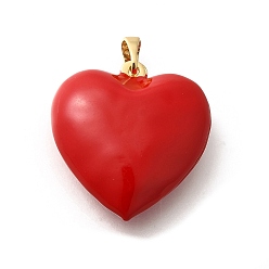 Сердце Стойка из латуни с эмалевыми подвесками, без кадмия и без свинца, долговечный, сердце прелести, с целью перехода в кольце, сердце, 23x22.5x8.5 мм, отверстие : 5.5x3.8 мм