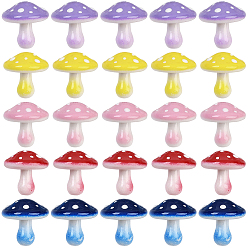 (52) Непрозрачная лаванда 25 шт 5 цвета непрозрачные акриловые бусины, гриб, разноцветные, 22x22~23 мм, отверстие : 2.5 мм, 5 шт / цвет