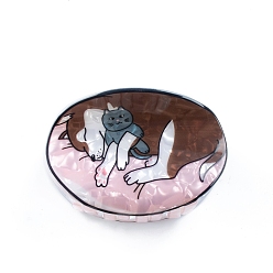 Pink Пластиковые заколки для волос в форме когтей из ПВХ в форме собаки и кошки, аксессуары для волос для женщин и девочек, розовые, 71x44x45 мм