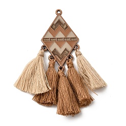 Верблюжий Богемные полиэстеровые подвески с кисточками больших размеров, Тибетский сплав стиля большие кулоны, Красная медь, верблюжие, 68.5x23x1 мм, отверстие : 1.5 мм