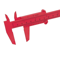 Красный Пластиковый скользящий штангенциркуль, двойная шкала, портативная линейка мм/дюйм, красные, диапазон измерения: 15см