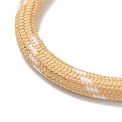 Bisque Ployester Core-Wrapped Round Cord Necklace Making, with Brass Finding, Platinum, Bisque, 17.72x0.18 inch(45x0.45cm)