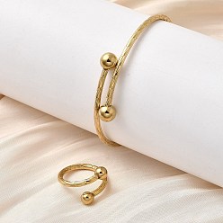 Золотой 201 браслеты-манжеты и наборы колец-манжет из нержавеющей стали, золотые, 13 мм, внутренний диаметр: 60 мм