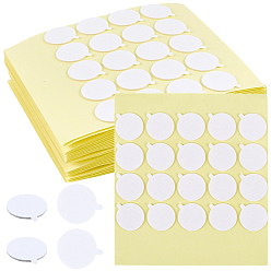 Белый 25 Листы плоских круглых двусторонних самоклеящихся бумажных наклеек, для фитиля свечи, белые, 128x111x1.5 мм, наклейка: 20 мм в диаметре, 20шт / лист